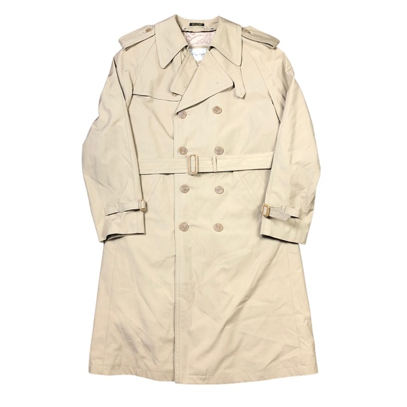 J Riggings Brown Tan Belted Trench Coat Rain Jacket With Tartan Check Lining R40 - Picture 1 of 7